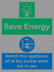 Save Energy, Switch this appliance off at the socket when not in use